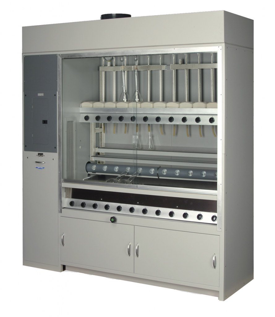 2117713 - Twelve-Place Hooded Combination Kjeldahl Digestion/Distillation Apparatus 2117713 - Twelve-Place Hooded Combination Kjeldahl Digestion/Distillation Apparatus